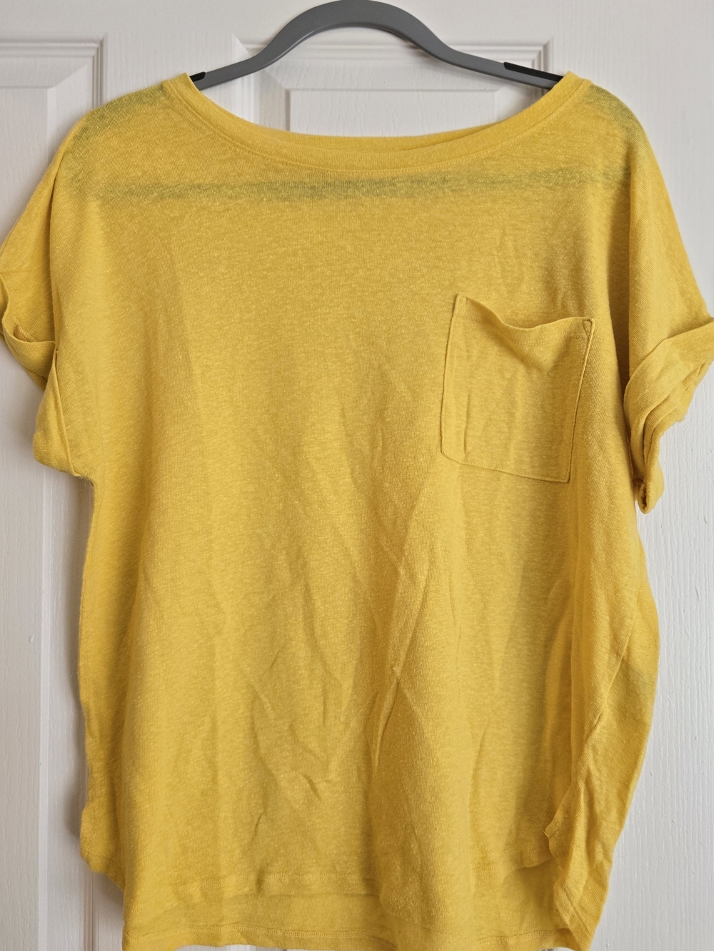 a new day Women's Yellow Pocket Tee - Short Sleeve Casual Top